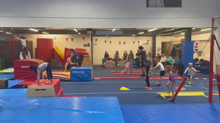 Children taking part in a Foundation gymnastics class at Manchester Academy of Gymnastics